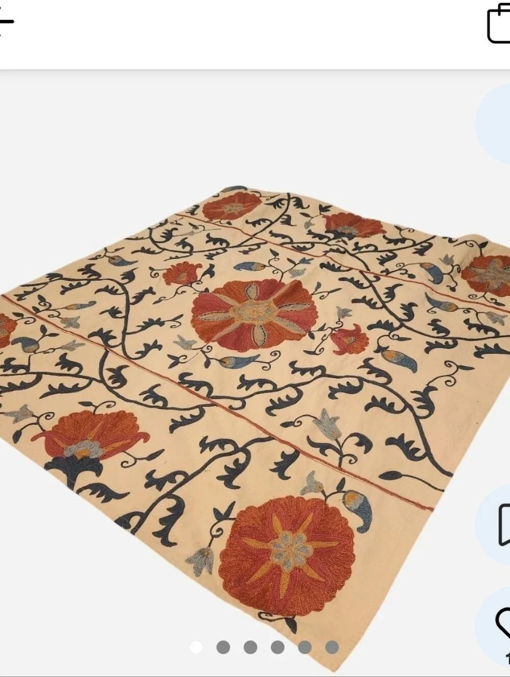 Pottery Barn Suzani/Wren Embroidered Cotton 50